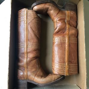 Frye Vintage tall leather Campus Boots 8.5 western